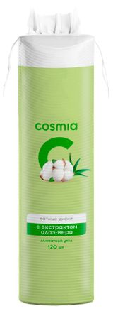 Изображение товара Ватные диски Cosmia овальные с экстрактом алоэ-вера, 120 шт