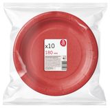 Изображение товара Тарелки одноразовые бумажные Actuel красные 18 см, 10 шт