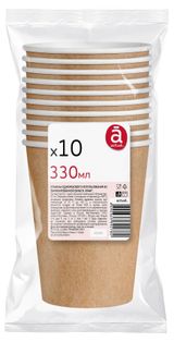 Изображение товара Стаканы одноразовые бумажные Actuel однослойные, 330 мл х 10 шт