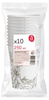 Изображение товара Стаканы одноразовые бумажные Actuel Сухоцветы однослойные, 250 мл х 10 шт