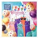 Изображение товара Салфетки бумажные Bouquet Котики 3-х слойные 33х33 см, 20 шт