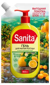 Изображение товара Гель для мытья посуды Sanita Лимон, 900 г