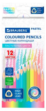 Изображение товара Карандаши цветные BRAUBERG Pastel, 12 цветов