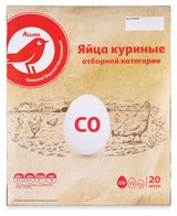 Изображение товара Яйца куриное АШАН Красная птица Деревенское С0 белое лоток, 20 шт