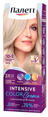 Изображение товара Крем-краска стойкая для волос «Палетт» Интенсивный цвет 10-2 Жемчужный блондин, 110 мл