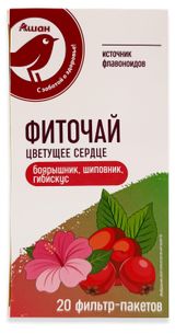 Изображение товара БАД АШАН Красная птица Фиточай Цветущее сердце, 2 г х 20 шт