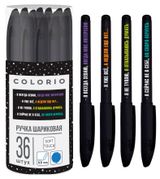 Изображение товара Ручка шариковая Colorio Soft Touch Надписи синяя, 1 шт в ассортименте