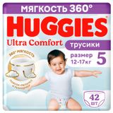 Изображение товара Подгузники трусики Huggies Ultra Comfort для мальчиков размер 5 (12-17 кг), 42 шт