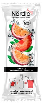 Изображение товара Основа коктейльная фруктово-ягодная Nordic Fresh Лимонад Маракуйя и Клубника с клюквой для коктейлей и напитков эскимо на палочке замороженная, 60 г