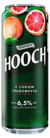 Изображение товара Напиток пивной Hooch Супер с соком грейпфрута пастеризованный 6,5%, 450 мл