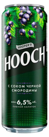 Изображение товара Напиток пивной Hooch Супер с соком черной смородины пастеризованный 6,5%, 450 мл