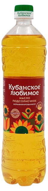 Изображение товара Масло подсолнечное «Кубанское любимое» нерафинированное, 0,8 л