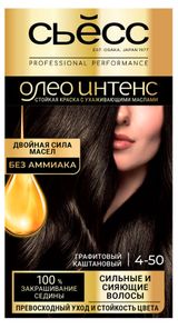 Изображение товара Краска для волос «Сьёсс» Oleo Intense графитовый каштановый тон 4-50