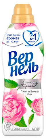 Изображение товара Кондиционер ополаскиватель для стирки белья «Вернель» Ароматерапия Пион и белый чай, 870 мл (34 стирки)