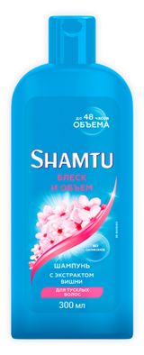 Изображение товара Шампунь для волос Shamtu Блеск и объем с экстрактом вишни, 500 мл