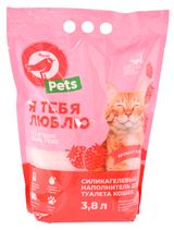 Изображение товара Наполнитель для кошачьего туалета АШАН Красная птица Клубника силикагелевый впитывающий, 3,8 л