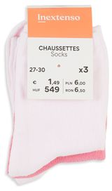 Изображение товара Носки для девочек InExtenso розовые, 3 шт