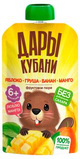 Изображение товара Пюре «Дары Кубани» яблоко груша банан манго, 90 г
