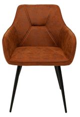 Изображение товара Стул Гермес с подлокотниками коричневый искусственная замша, 58х61х83 см