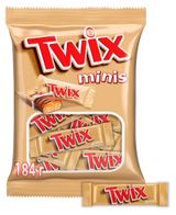 Изображение товара Конфеты шоколадные TWIX minis с карамелью и печеньем, 184 г