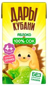 Изображение товара Сок «Дары Кубани» яблочный с 4 месяцев, 125 мл