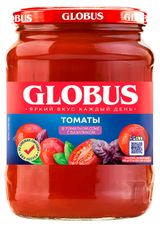 Изображение товара Томаты GLOBUS в томатном соке с базиликом, 680 г