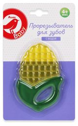 Изображение товара Прорезыватель для зубов с водой АШАН Красная птица Baby кукуруза с 4 мес.
