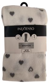 Изображение товара Колготки для девочки InExtenso белые с сердечками