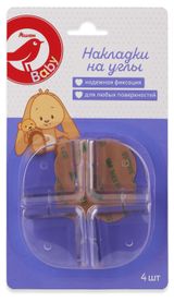 Изображение товара Накладки на углы АШАН Красная птица прозрачные, 4 шт