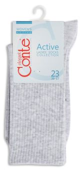 Изображение товара Носки женские Conte Elegant Active светло-серые, р.23-25