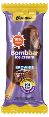 Изображение товара Мороженое молочное Bombbar Эскимо Шоколадный брауни 15% протеина без добавления сахара 6% БЗМЖ, 70 г