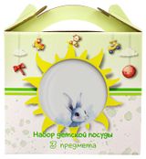 Изображение товара Набор детской посуды «Дулевский фарфор» Зайчик, 3 предмета