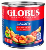 Изображение товара Фасоль GLOBUS белая в томатном соусе, 400 г