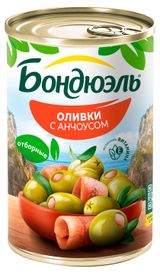 Изображение товара Оливки «Бондюэль» Мансанилья с анчоусом Испания, 300 г
