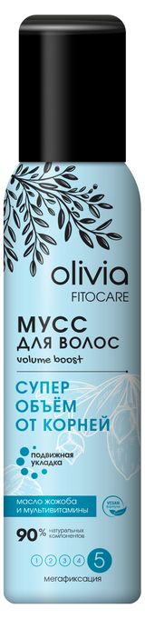 Изображение товара Пенка для укладки волос Olivia сильной фиксации с экстрактом ромашки, 150 мл