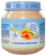 Изображение товара Пюре «Бибиколь» с козьем молочком Банан персик мюсли с 6 мес., 100 г