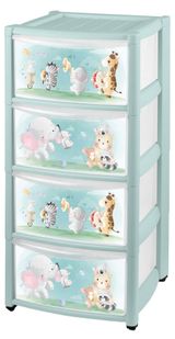 Изображение товара Комод детский на колесах 4 ящика зеленый, 390х370х785 мм