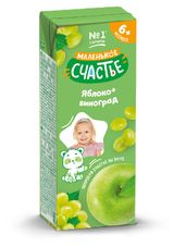 Изображение товара Сок «Маленько счастье» яблоко виноград с 6 мес., 200 мл