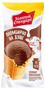 Изображение товара Мороженое молочное «Золотой Стандарт» Пломбир шоколадный БЗМЖ, 86 г