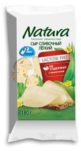 Изображение товара Сыр сливочный Natura Легкий без лактозы брикет 30% БЗМЖ, 180 г