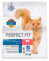Изображение товара Сухой корм для домашних кошек PERFECT FIT с говядиной, 1,2 кг