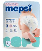 Изображение товара Трусики-подгузники Mepsi Comfort M (6-11 кг), 72 шт