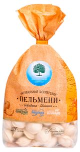 Изображение товара Пельмени мясные «Добринское Фермерское Хозяйство» Фермерские натуральные из говядины, свинины и теста на минеральной воде, 700 г