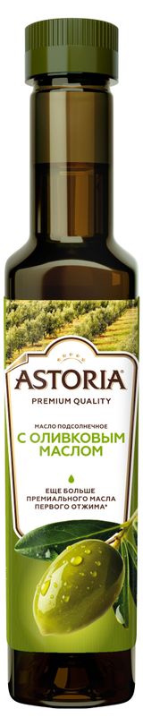 Изображение товара Масло подсолнечное Astoria с добавлением оливкового, 250 мл