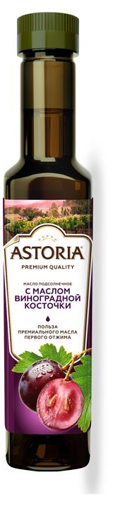 Изображение товара Масло подсолнечное Astoriaa с маслом виноградной косточки, 250 мл