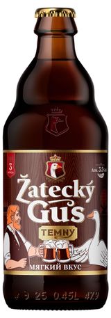 Изображение товара Пивной напиток темный Zatecky Gus 3,5%, 0,45 л