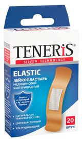 Изображение товара Лейкопластырь Teneris Elastic бактерицидный на тканевой основе 76х19 мм, 20 шт
