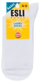 Изображение товара Носки женские ESLI Basic хлопковые белые, р 23-25