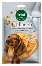 Изображение товара Лакомство для собак Triol Collagen Рогалик с мясом утки, 90 г
