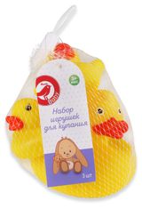 Изображение товара Набор игрушек для купания АШАН Красная птица Baby Уточки резиновые 3+ мес.